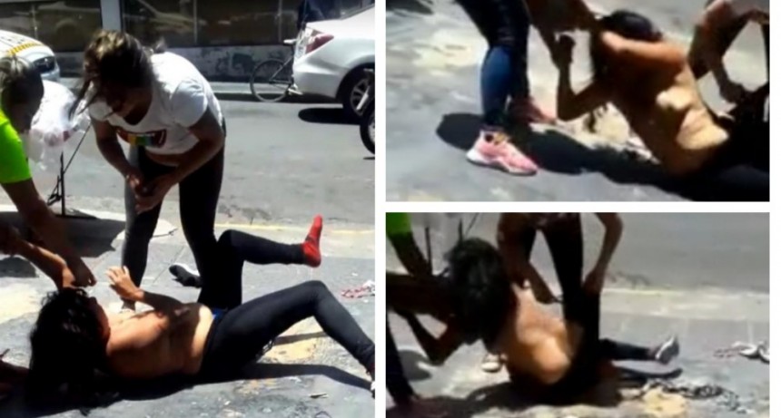  Atraparon a una “mechera”, la golpearon y la desnudaron en la calle