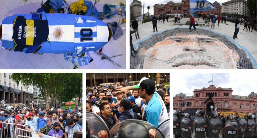 Galería de fotos: emoción y largas filas para decirle adiós a Diego Maradona