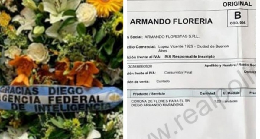 Insólito: Cristina Caamaño le facturó a la AFI una corona de flores en homenaje a Maradona
