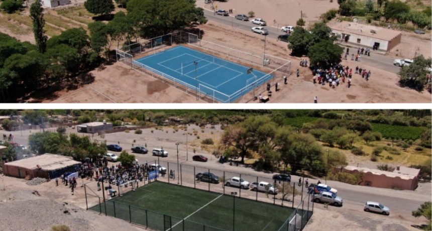 Jalil inauguró canchas en Medanitos, Saujil y Palo Blanco